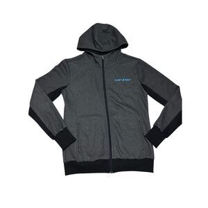 Fleet Feet Run Chi Gray Full Zip Hoodie Jacket Fleece Men’s Size M Running Chica